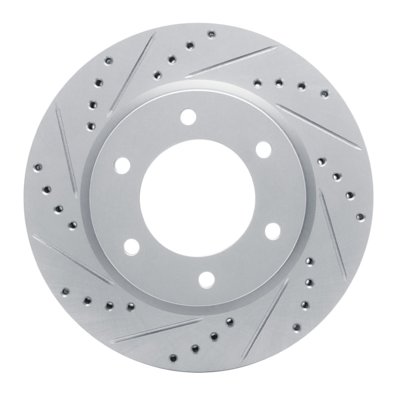 Ford Bronco Brake Rotor (1) - Front Left - R1 Concepts - Drilled & Slotted - Silver - `19-`25